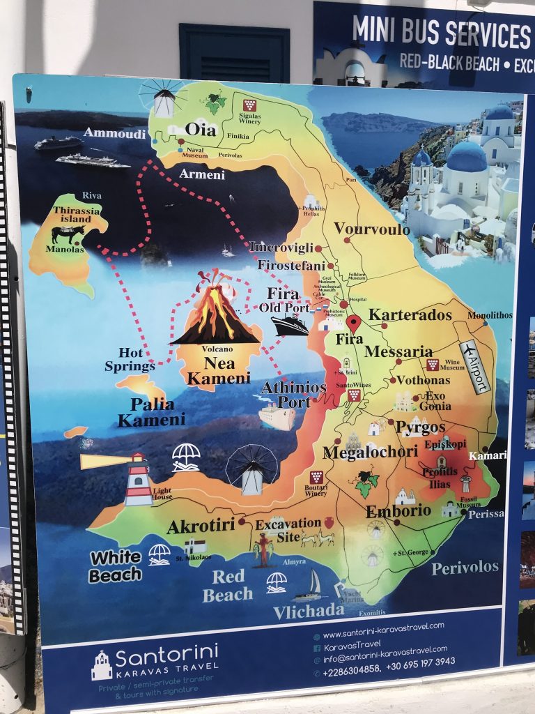 サントリーニ島の地図